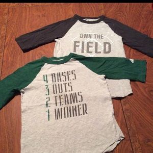 Two 4t adidas baseball shirts